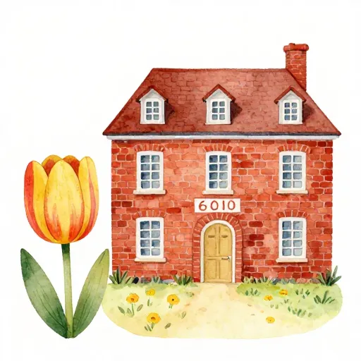 Un solo bulbo de tulipán comparado con una casa grande.