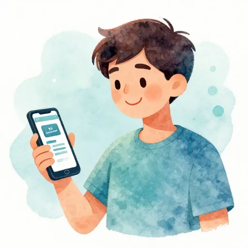 Un adolescente gestionando su dinero en un smartphone.