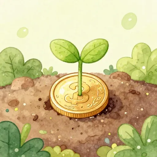 Una moneda creciendo como una planta