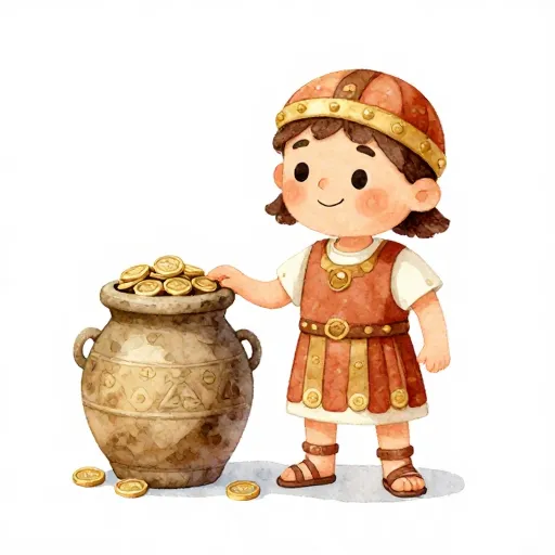 Un mercader romano antiguo representando impuestos tempranos y extraños.