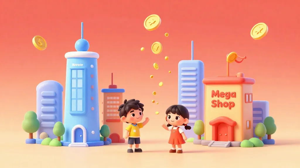 Dos niños mirando un mapa de la ciudad que muestra en qué momentos de la vida se pagan diferentes impuestos