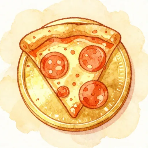 Una moneda que parece una porción de pizza.