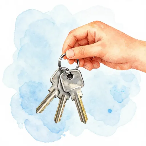 Un propietario entregando las llaves a un inquilino de confianza