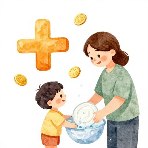 Un niño ayudando con las tareas del hogar, representando el trabajo no remunerado.