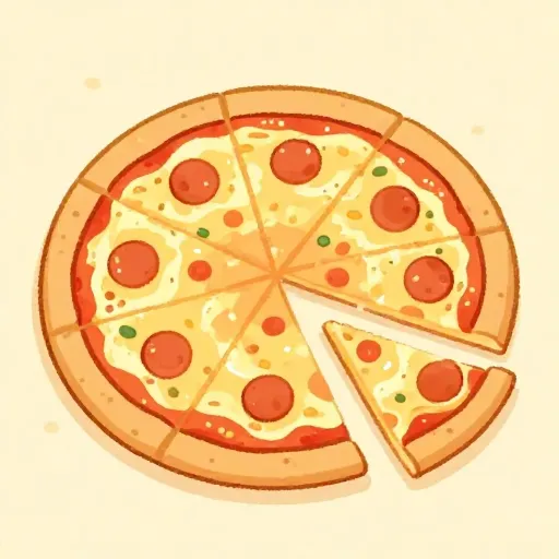 Una porción de pizza representando una acción de una empresa