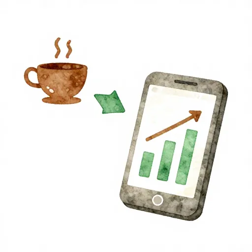 Dinero moviéndose digitalmente del trabajo a una cuenta de ahorros.