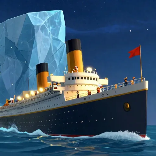 The Unsinkable Titanic Hits an Iceberg