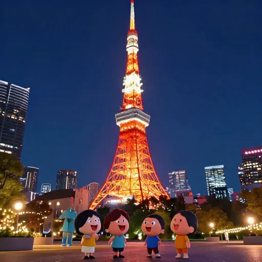 Tokyo Tower Lights Up the Sky