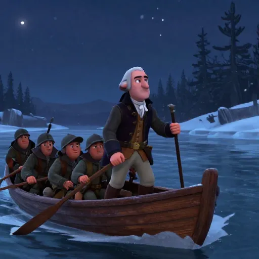 Washington Crosses the Frozen Delaware River