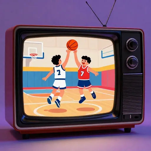 Basketball Jumps from Court to Television Screen