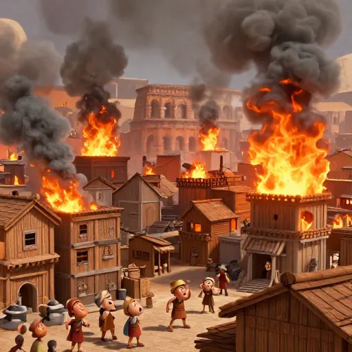 The Great Fire of Rome Begins to Burn