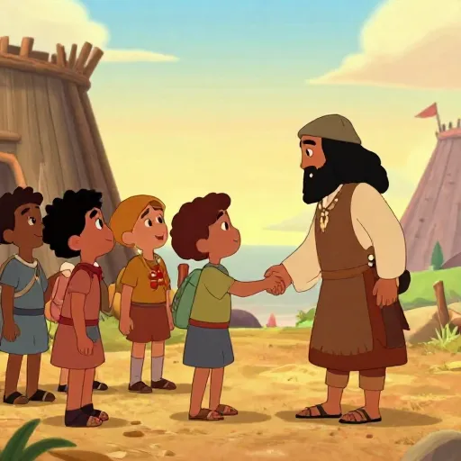 Pilgrims Sign Peace Treaty with Wampanoag Chief