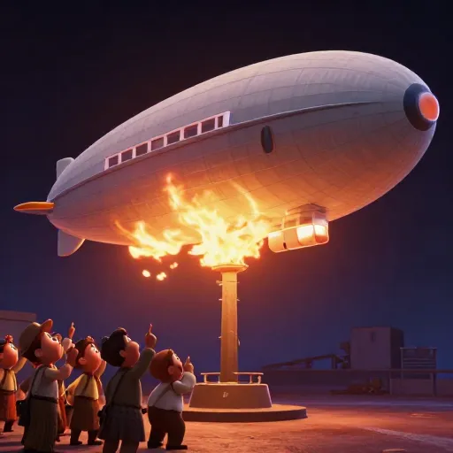 The Hindenburg Airship Bursts into Flames