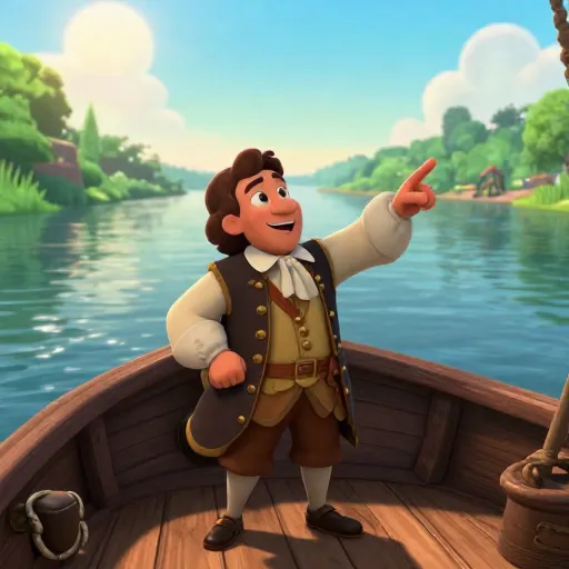 Explorer Henry Hudson Finds a Famous River