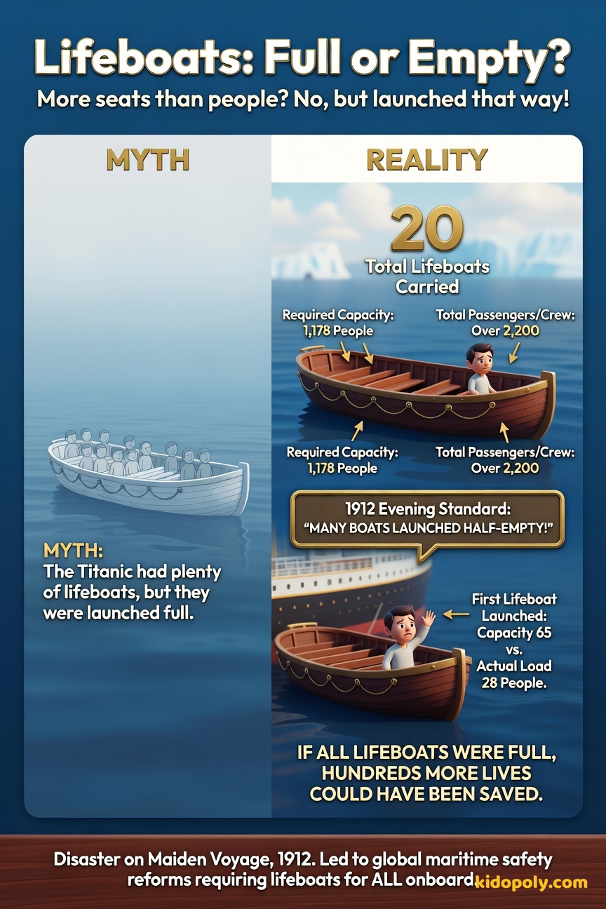 Side-by-side visual: A densely packed lifeboat icon labeled 'Capacity' vs. a sparsely filled lifeboat icon labeled 'Launched With'.